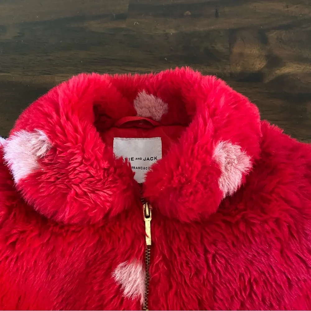 Janie and Jack Faux Fur Heart Bomber Jacket - Picture 3 of 9